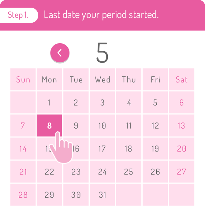 Step 1. Last date your period started.
